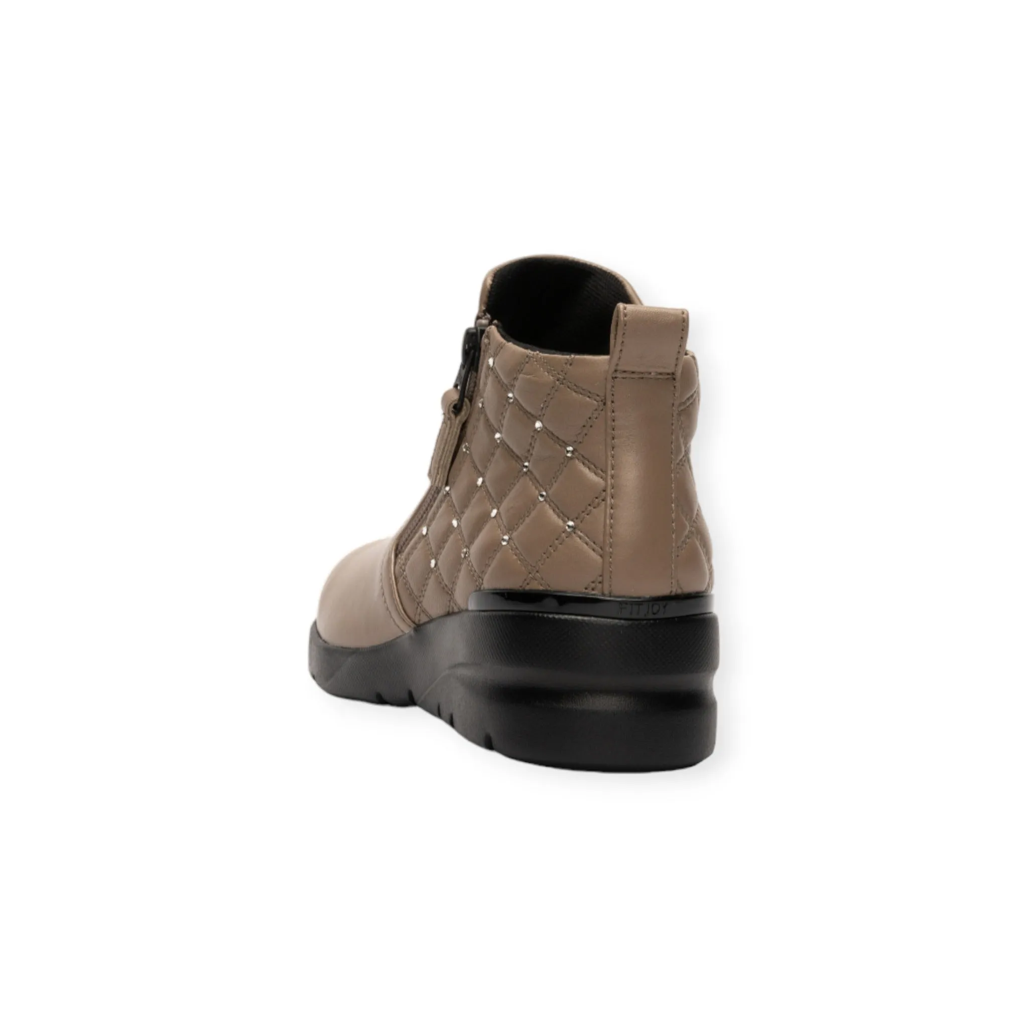 Lightweight Soft Sheepskin quilted design boots with Swarovski crystal glass decoration #FJ104