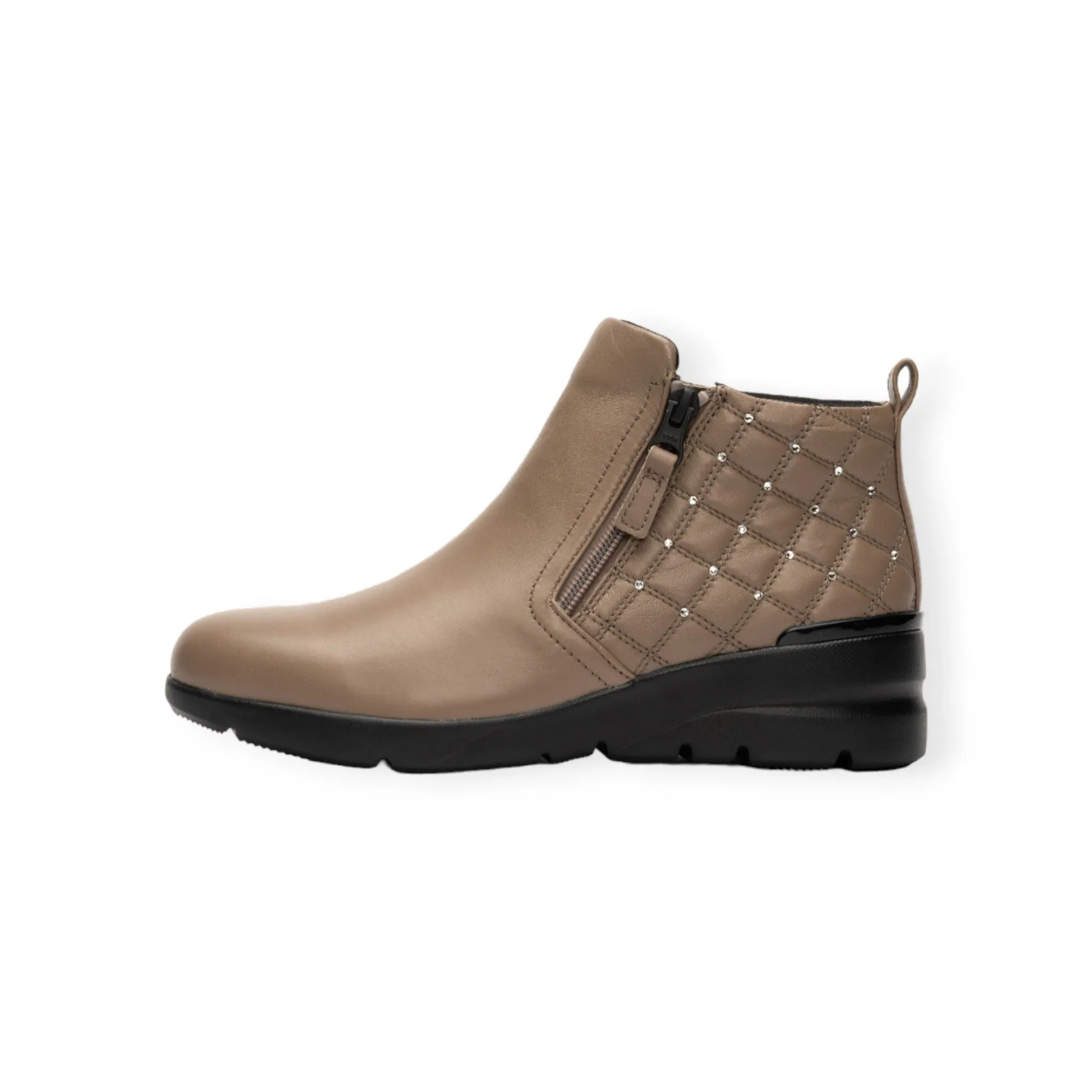 Lightweight Soft Sheepskin quilted design boots with Swarovski crystal glass decoration #FJ104