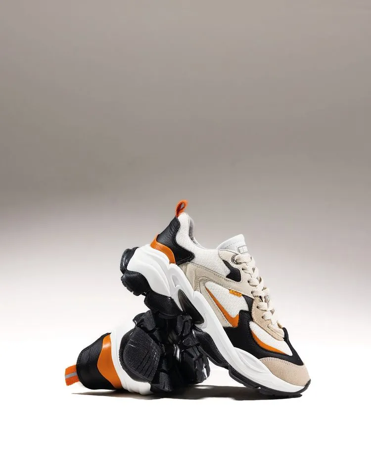 Linny Black Orange Chunky Sneakers