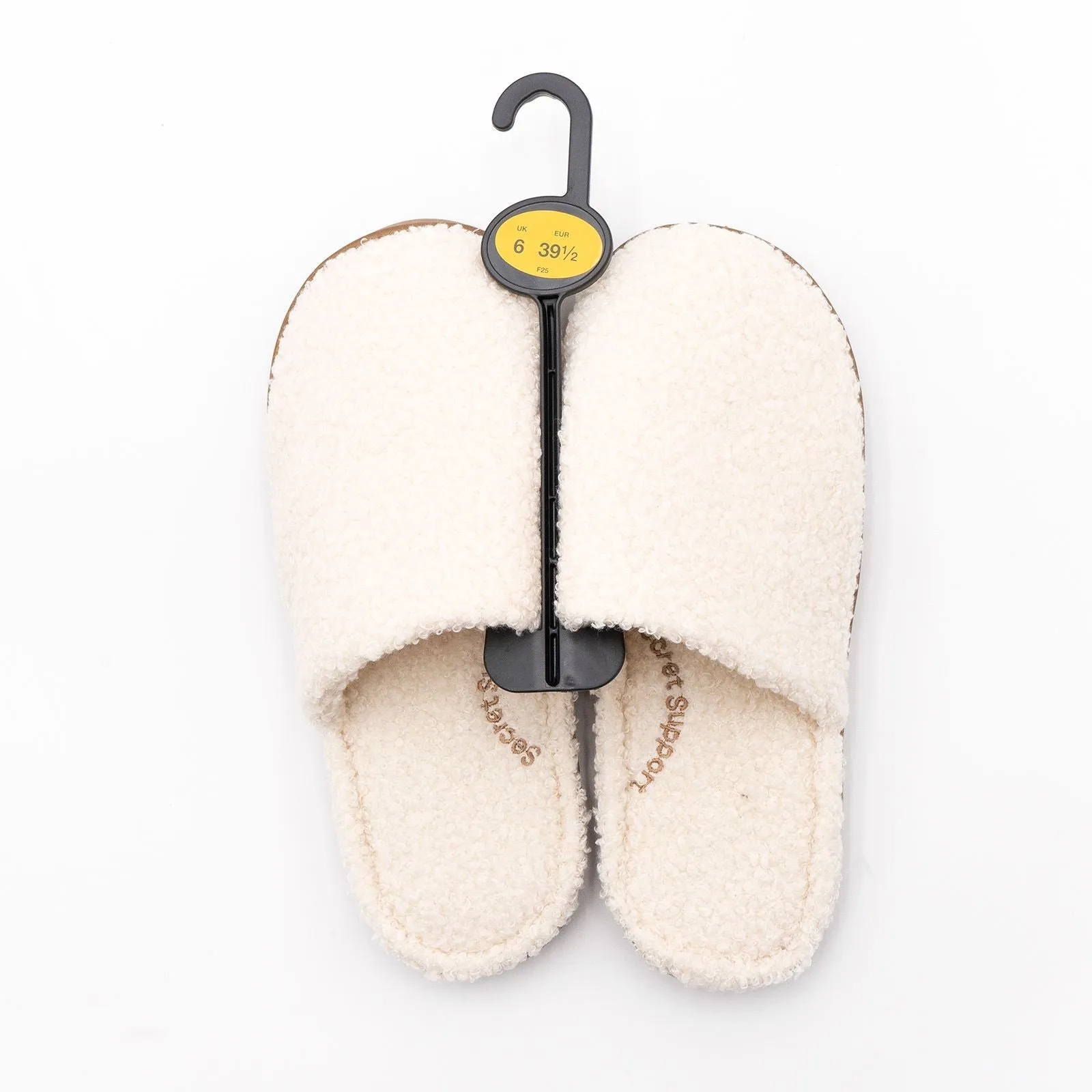 M&S Cream Soft Fluffy Fleece Mule Slippers