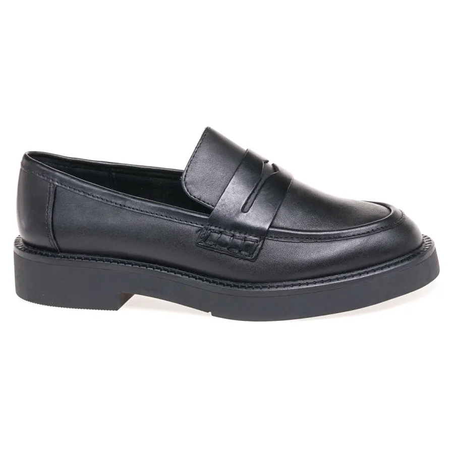 Marco Tozzi Black Leather Loafers for Casual Wear