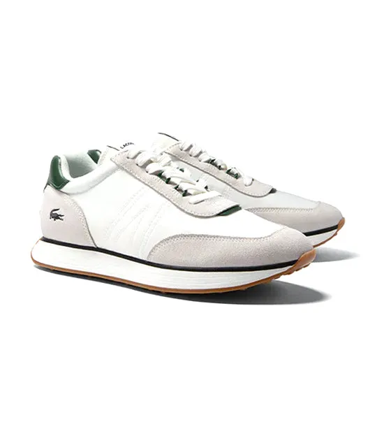 Men's L-Spin Textile Trainers White/Dark Green