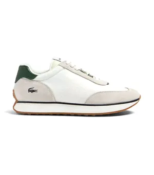 Men's L-Spin Textile Trainers White/Dark Green