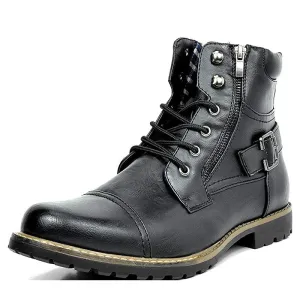 Motorcycle Winter Leather Ankle Boots