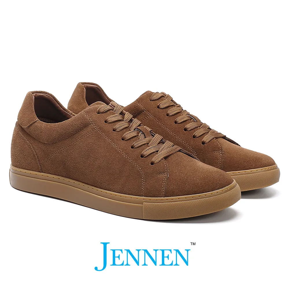 Mr. Jackie 7cm | 2.8 inches Brown Taller Casual Suede Sneakers