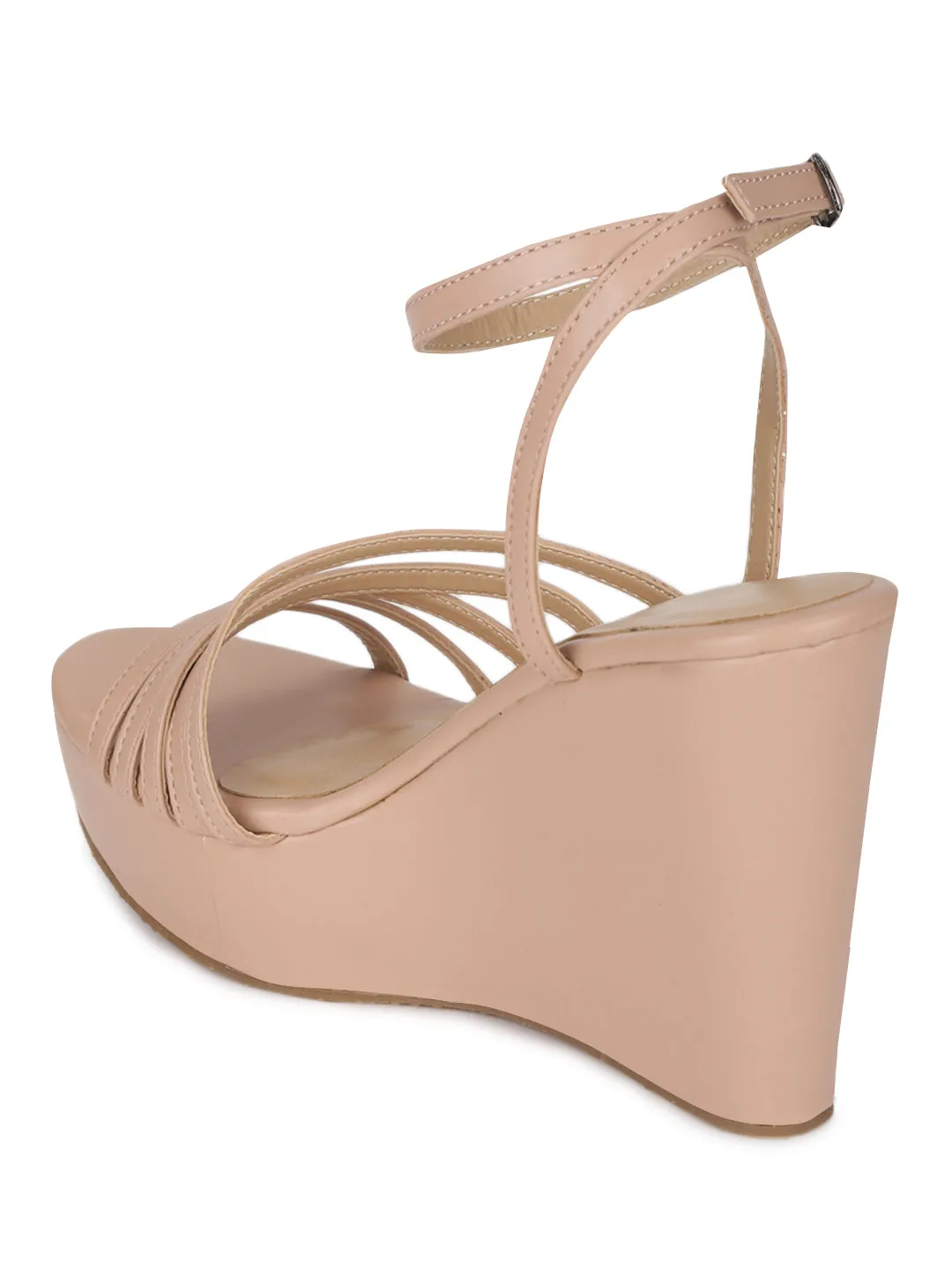 Nude PU Wedges Sandal (TC-ST-1017-NUD)