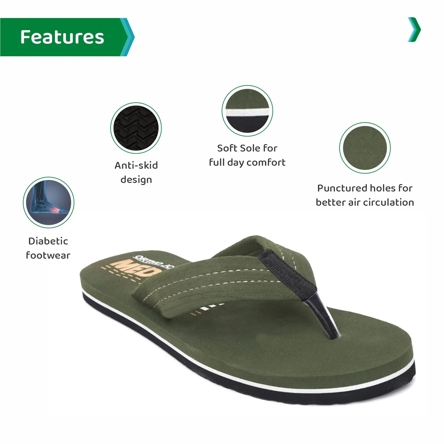 ORTHO JOY Extra Soft Doctor Ortho Slippers for men