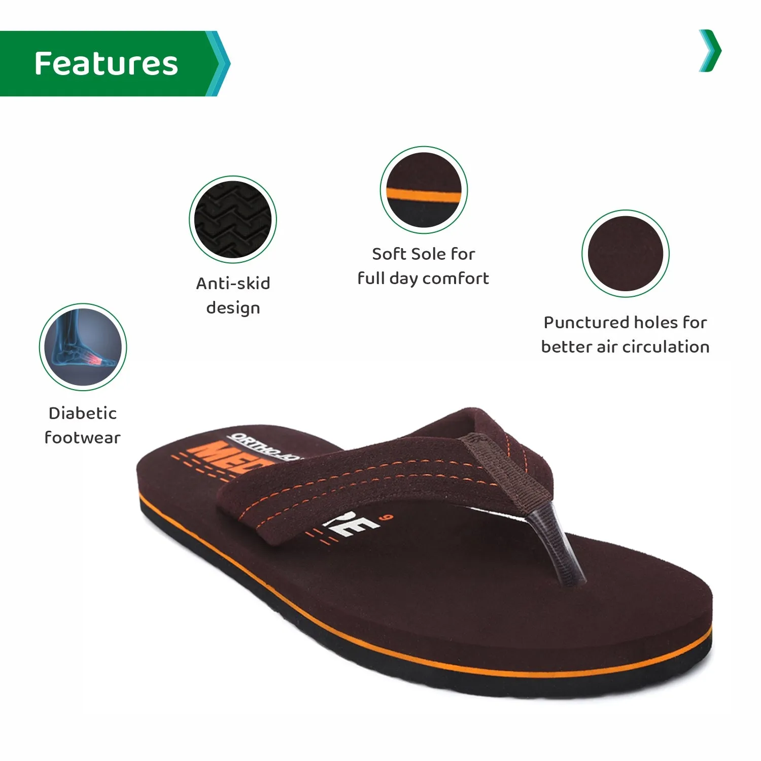 ORTHO JOY Extra Soft Doctor Ortho Slippers for men