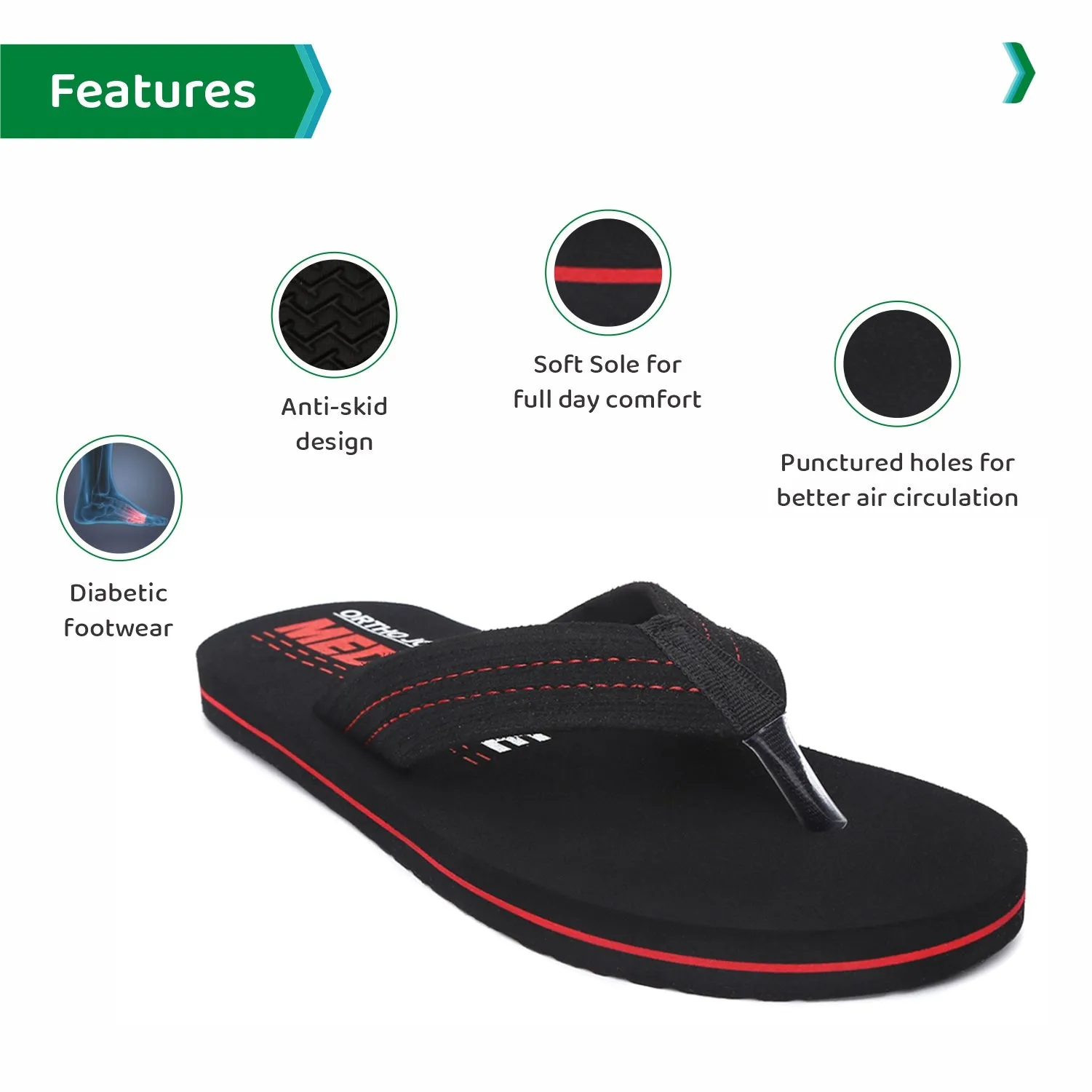 ORTHO JOY Extra Soft Doctor Ortho Slippers for men