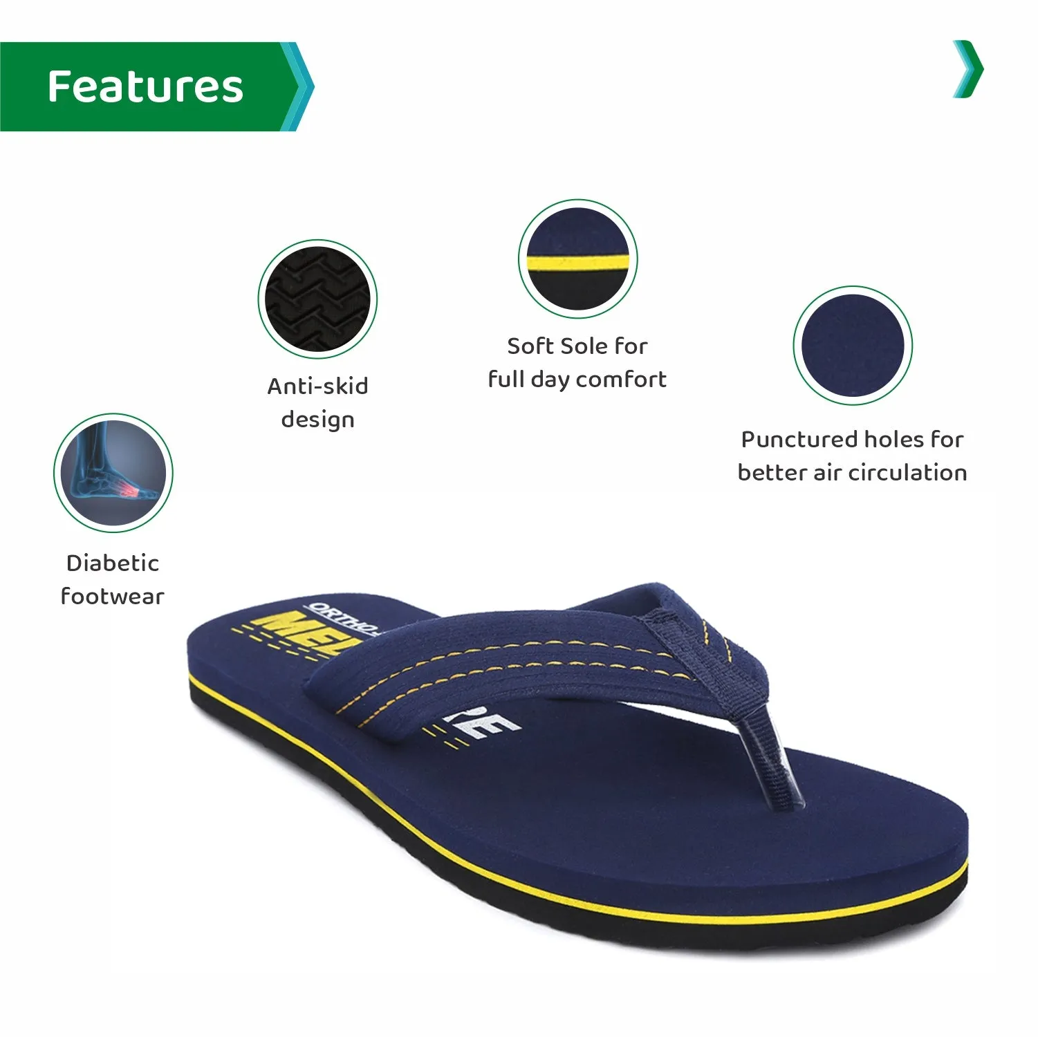 ORTHO JOY Extra Soft Doctor Ortho Slippers for men