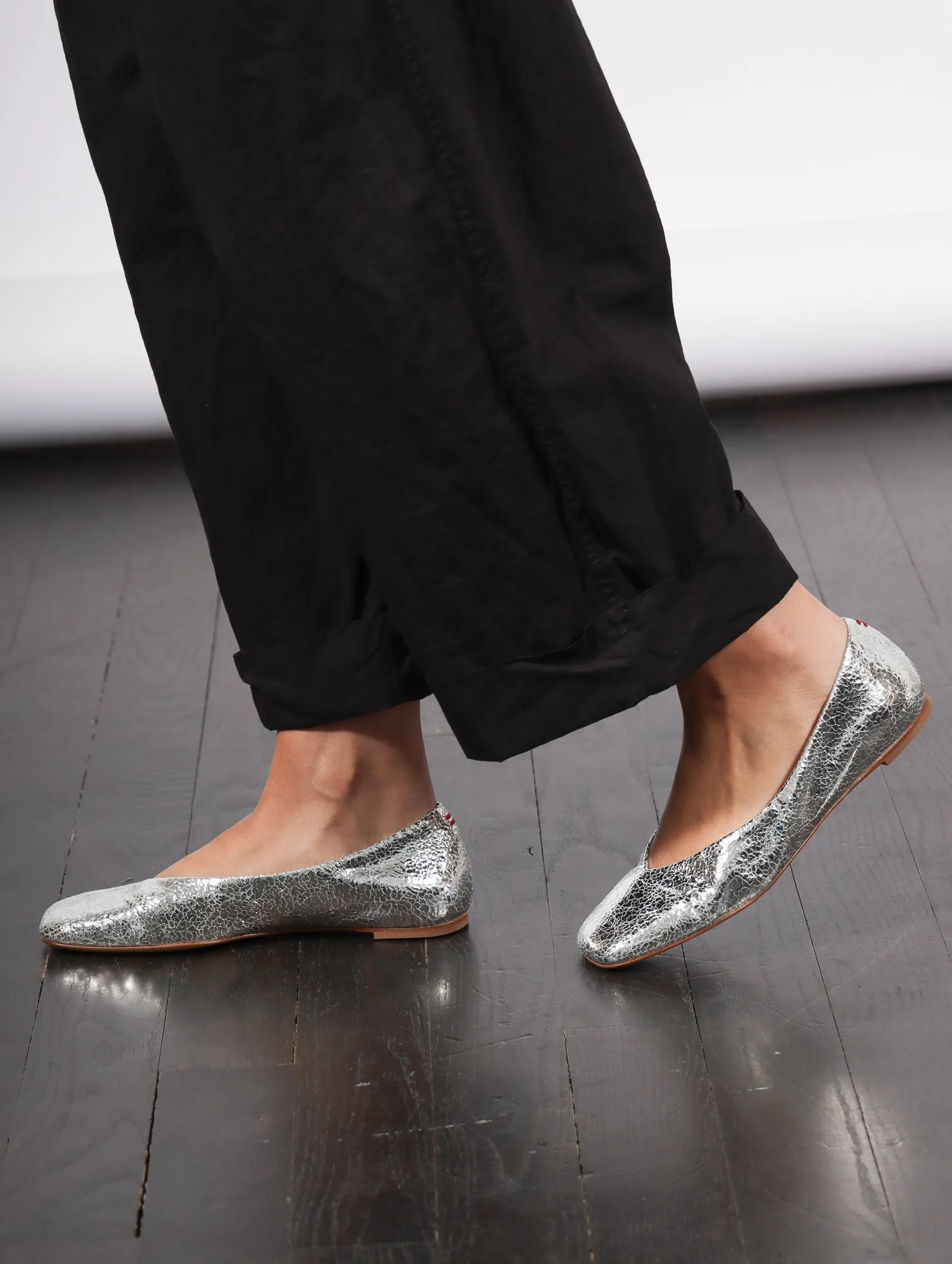 Page Ballet Flat in Silver by Halmanera