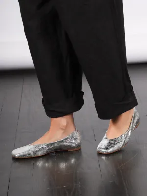 Page Ballet Flat in Silver by Halmanera