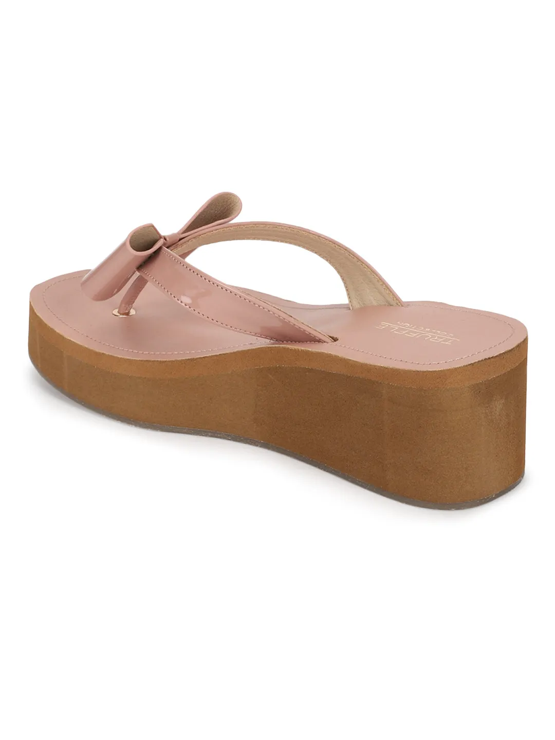 Peach Patent Slip-On Wedges (TC-MSI-477-PEAC)