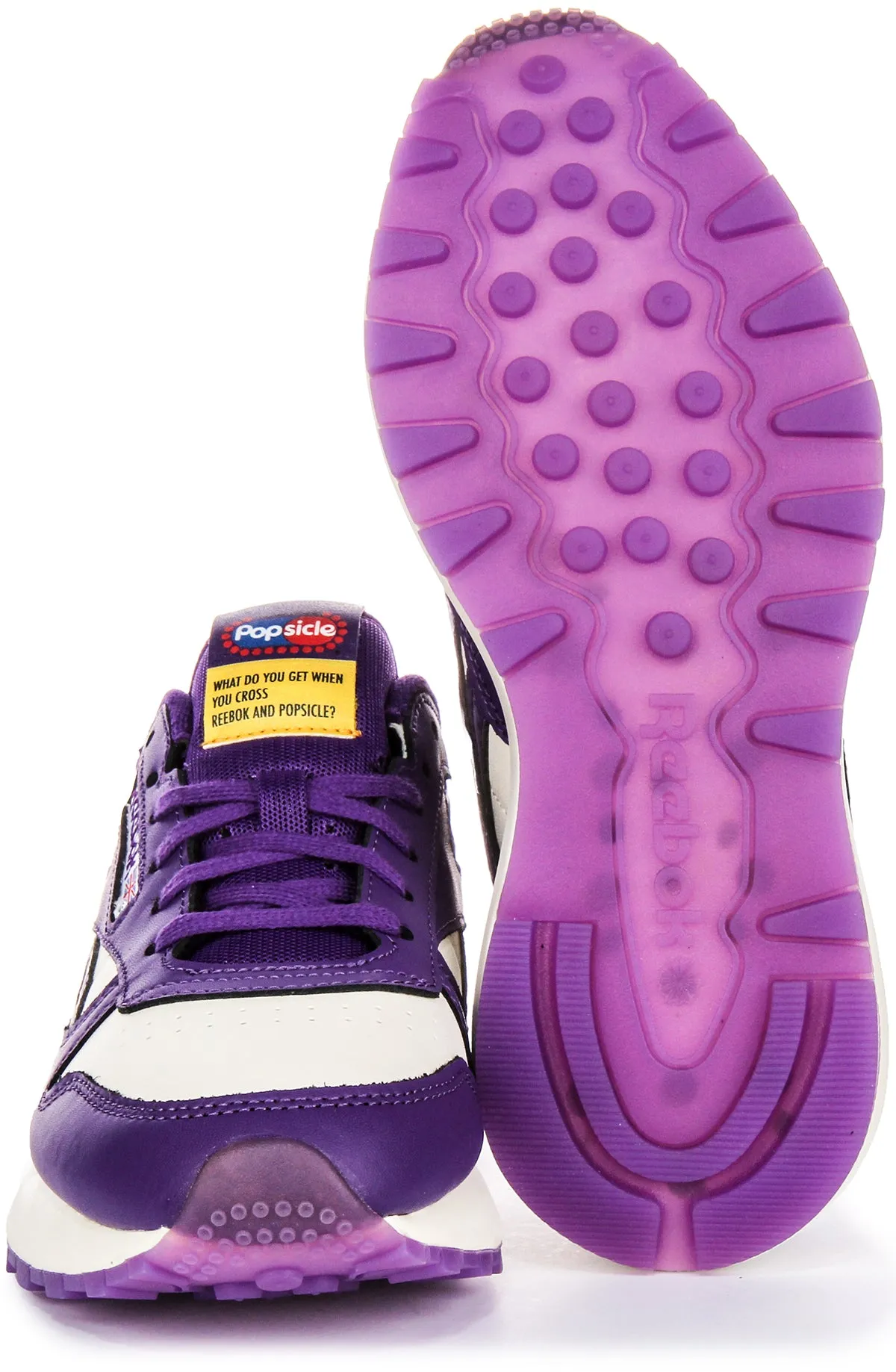 Reebok Classic Leather Popsicle In White Purple For Women