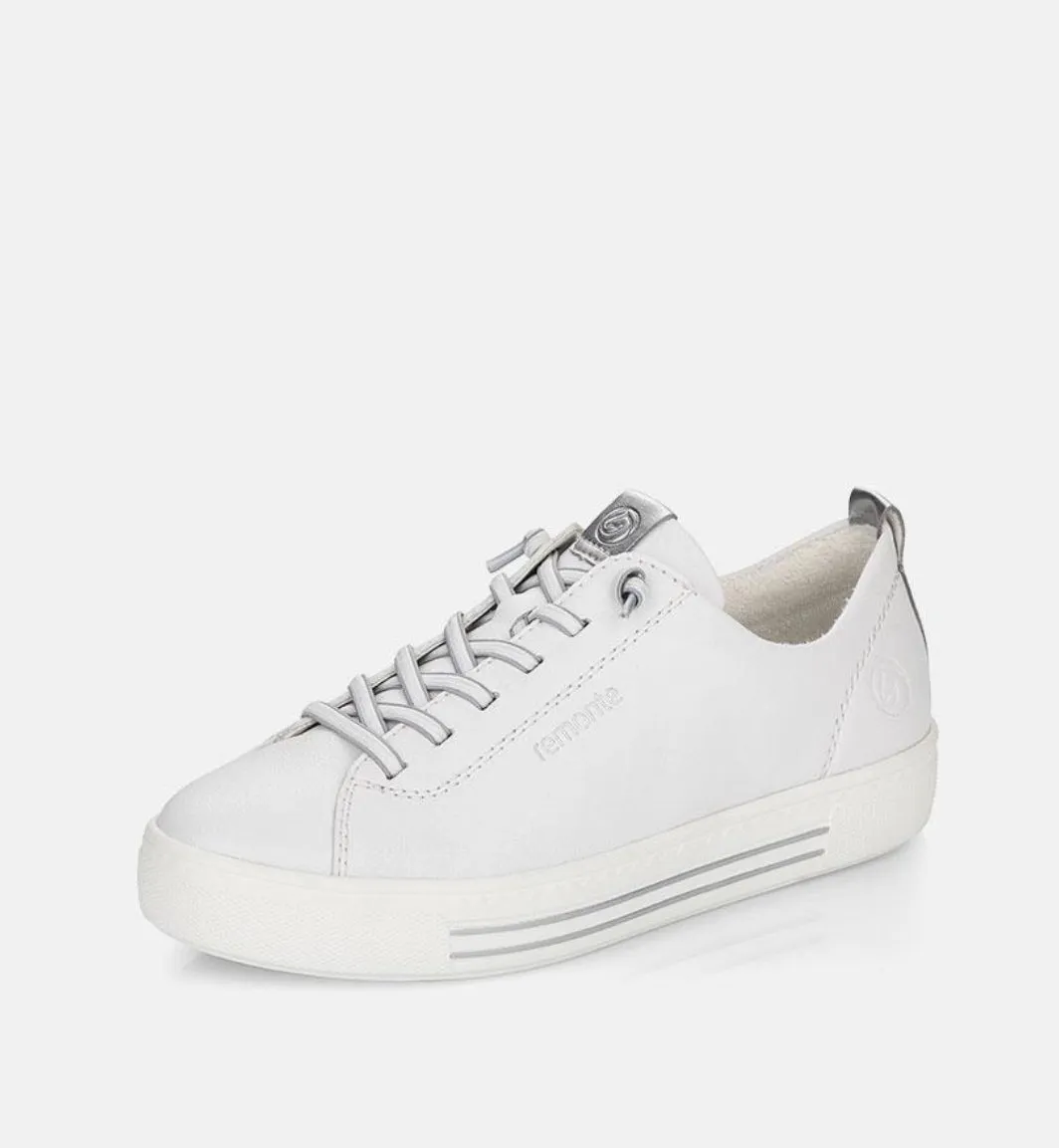 Remonte D0913-80 Rock White Leather Bungie Trainers