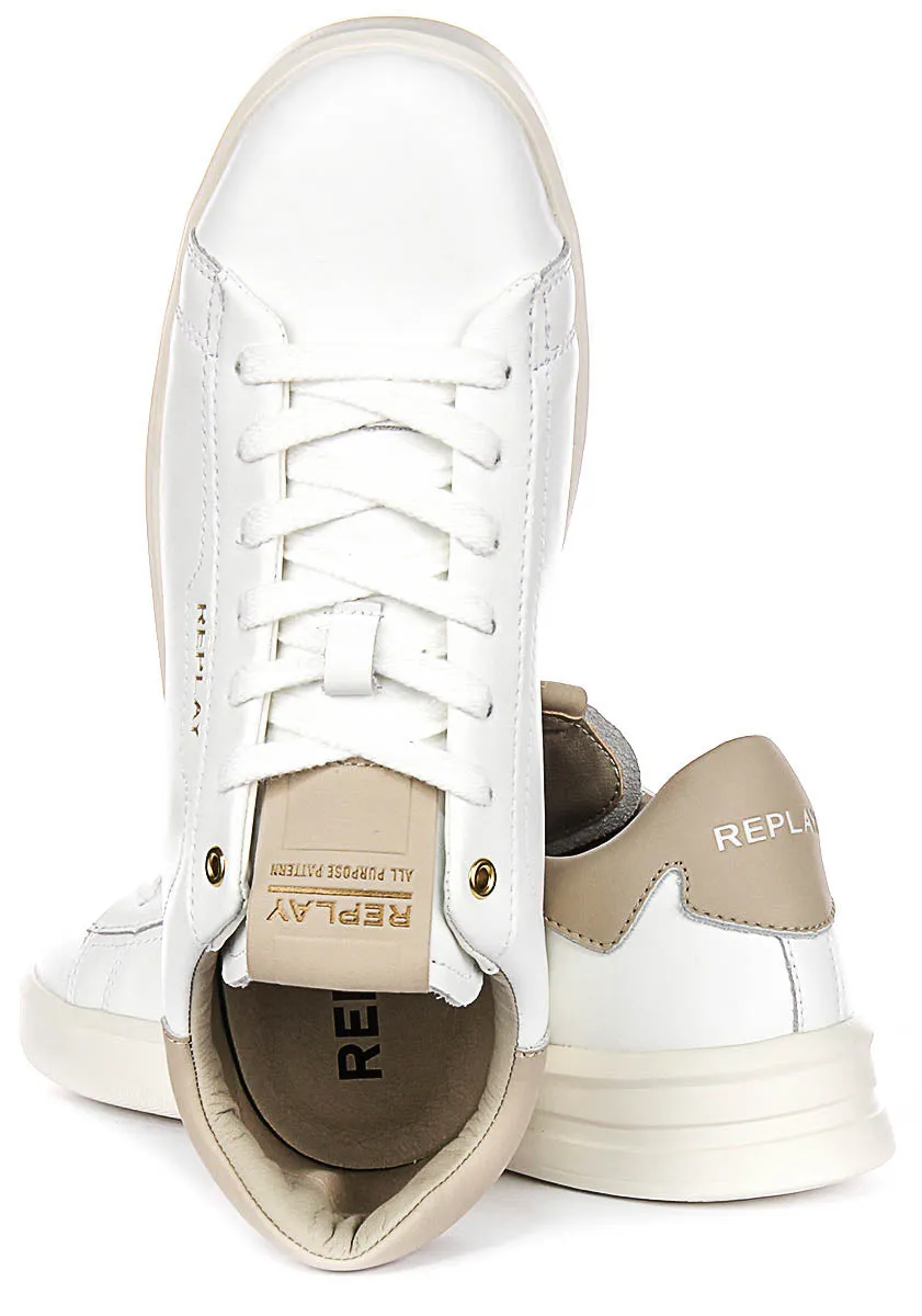 Replay University M Dt In White Beige For Men