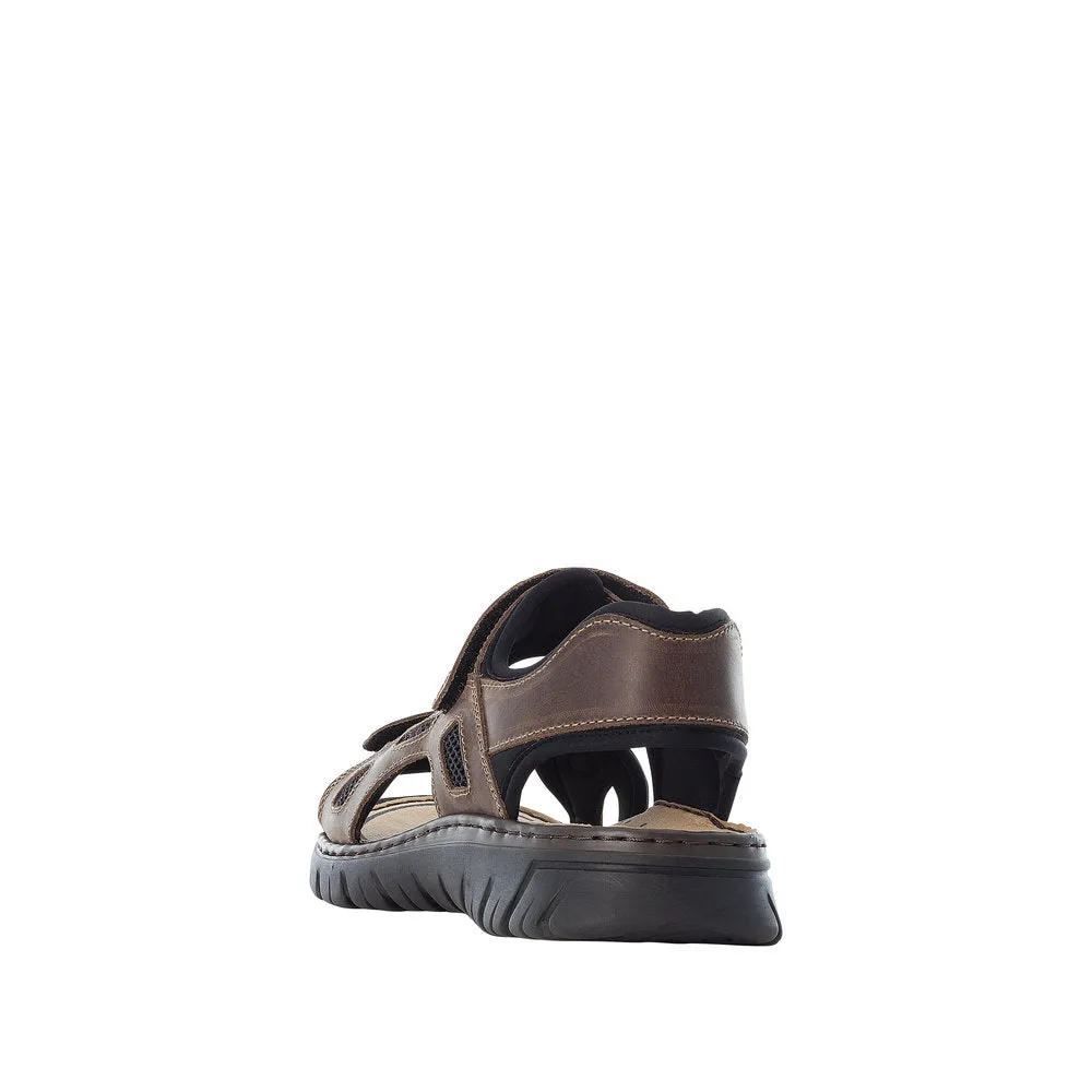 Rieker 26761-26 Mens Brown Touch Fastening Sandals