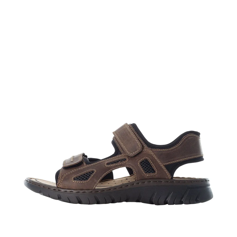 Rieker 26761-26 Mens Brown Touch Fastening Sandals