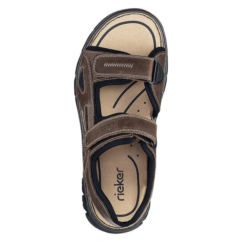 Rieker 26761-26 Mens Brown Touch Fastening Sandals