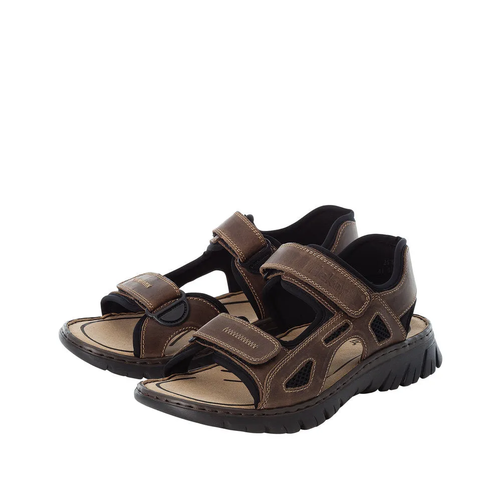 Rieker 26761-26 Mens Brown Touch Fastening Sandals