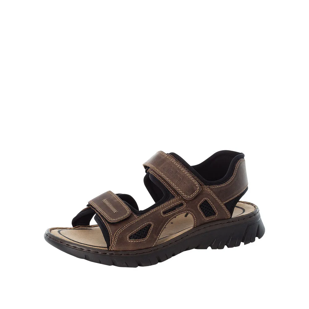 Rieker 26761-26 Mens Brown Touch Fastening Sandals