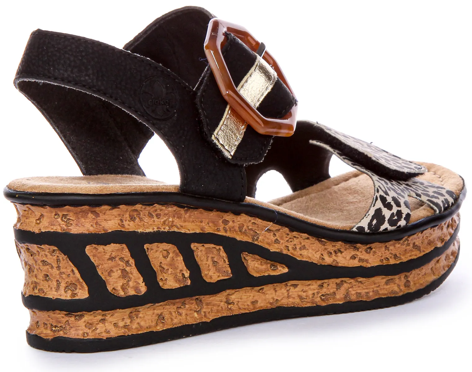 Rieker 68176-00 Sandals In Black Multi For Women