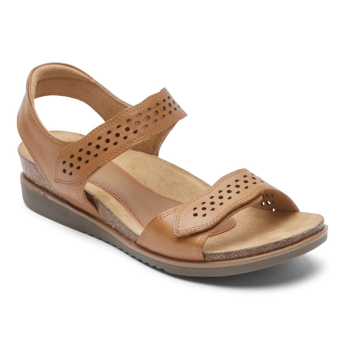 Rockport Cobb Hill May Strappy Sandal in Amber & Black Available in Wide Widths