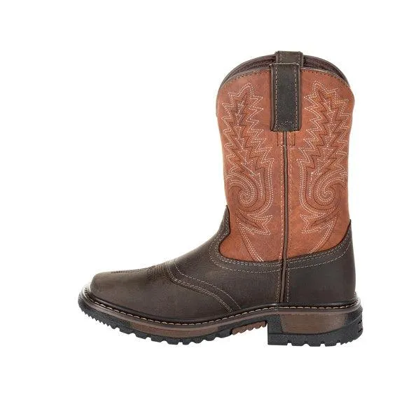 Rocky Children’s and Youth Original Ride Chocolate and Orange Western Boots RKW0257