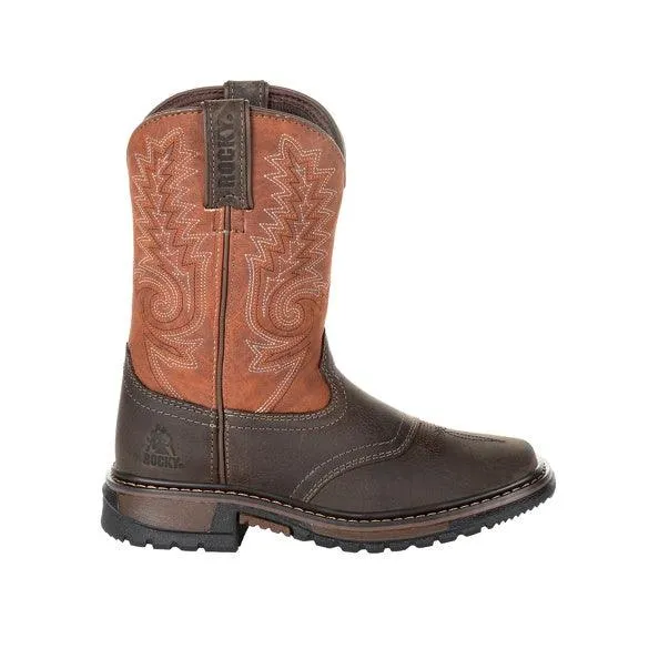 Rocky Children’s and Youth Original Ride Chocolate and Orange Western Boots RKW0257