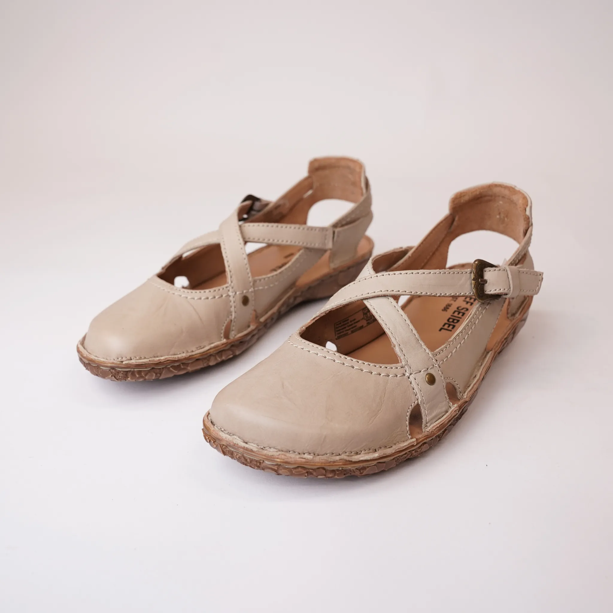 Rosalie 13 Creme Leather Sandals