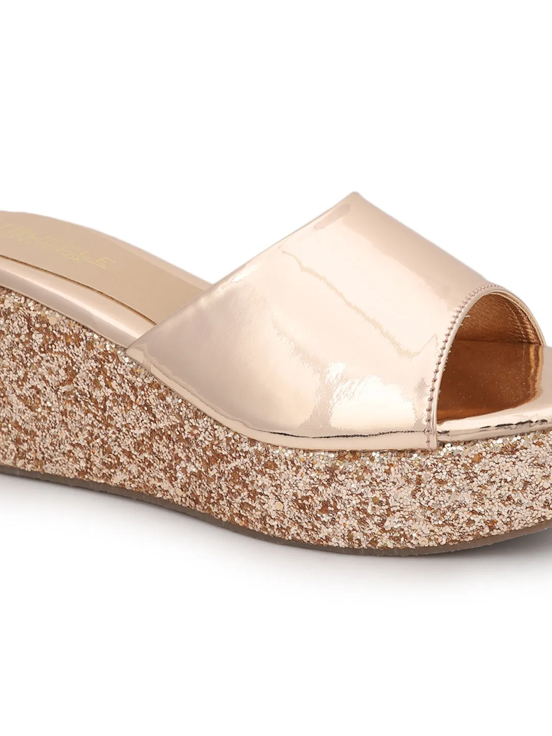 Rose Gold Patent Slip-On Wedges (TC-ST-010-RGLD)