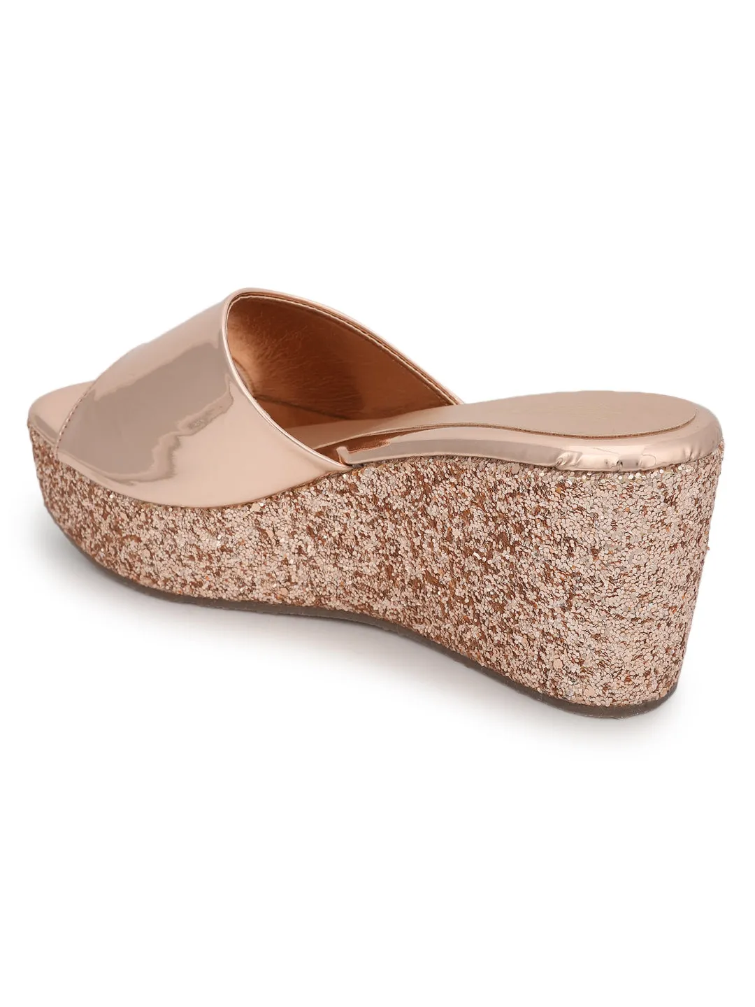 Rose Gold Patent Slip-On Wedges (TC-ST-010-RGLD)