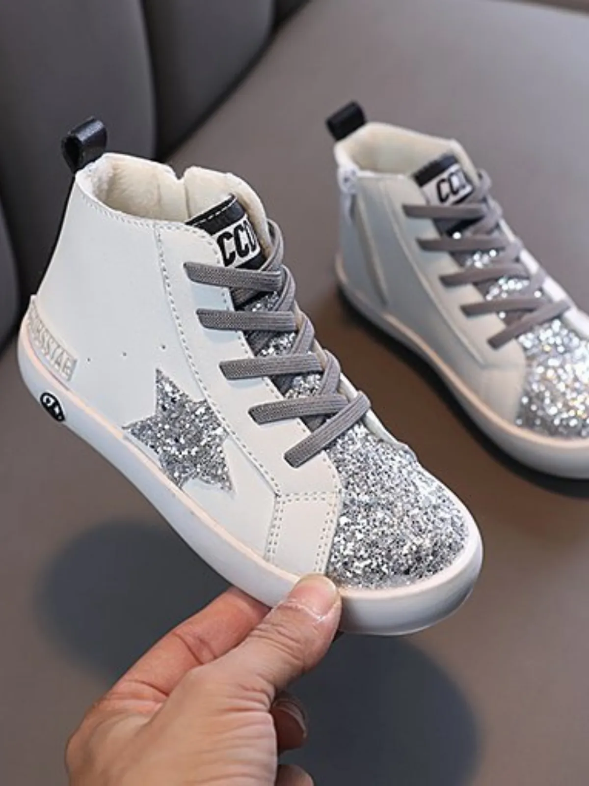 She's A Star High-Top Glitter Sneakers By Liv and Mia