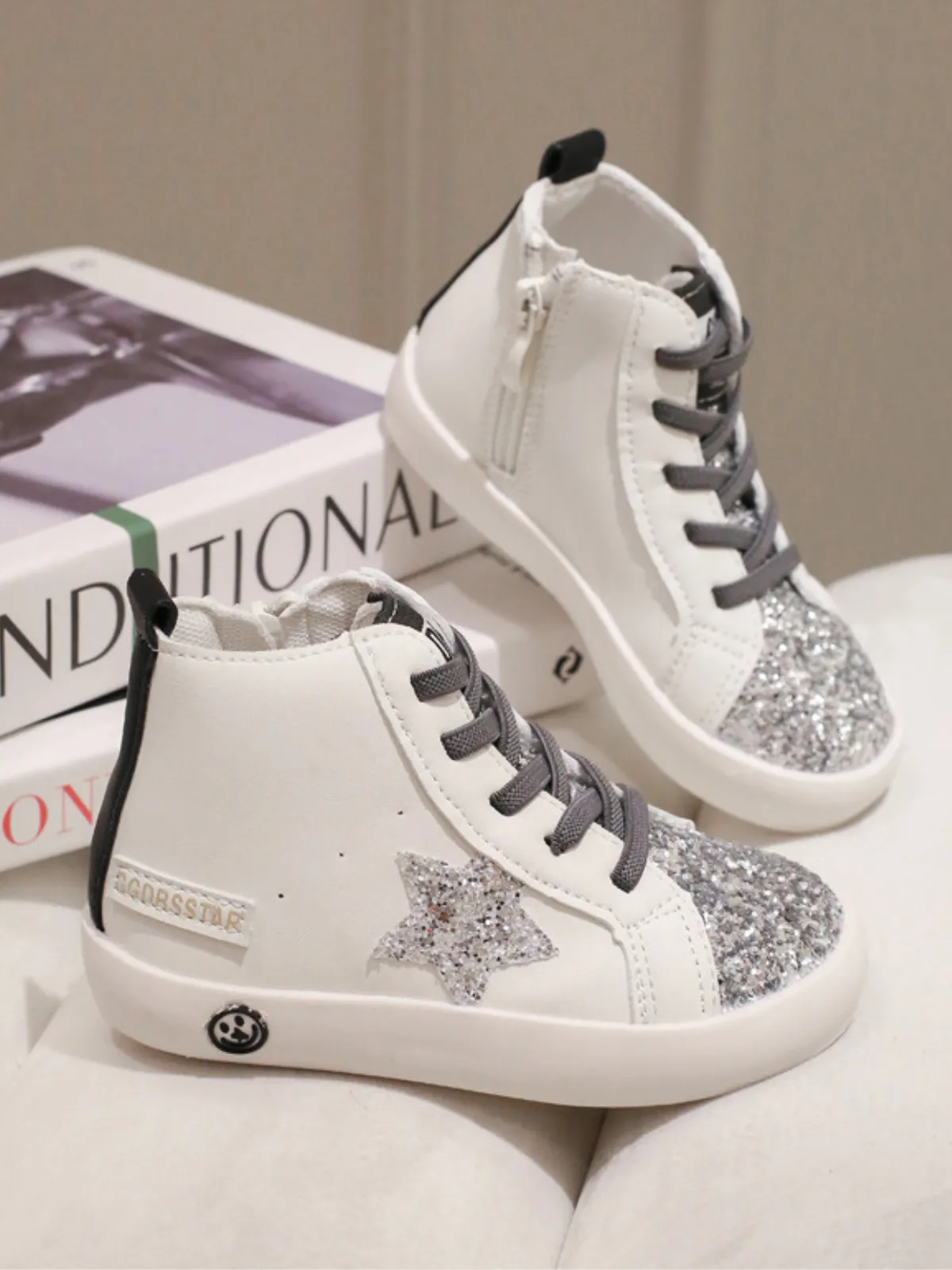 She's A Star High-Top Glitter Sneakers By Liv and Mia