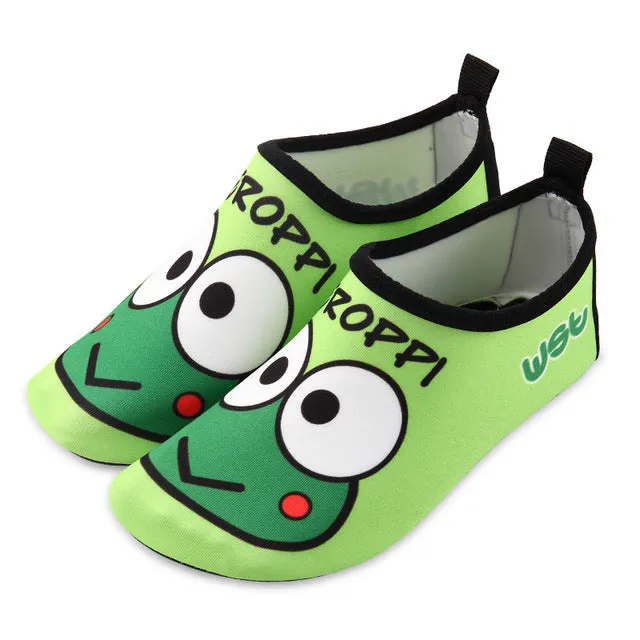 Skin-friendly Cartoon Print Soft Rubber Toddler Shoes For Beach Swim