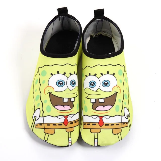 Skin-friendly Cartoon Print Soft Rubber Toddler Shoes For Beach Swim