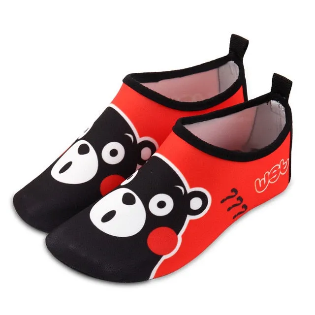 Skin-friendly Cartoon Print Soft Rubber Toddler Shoes For Beach Swim