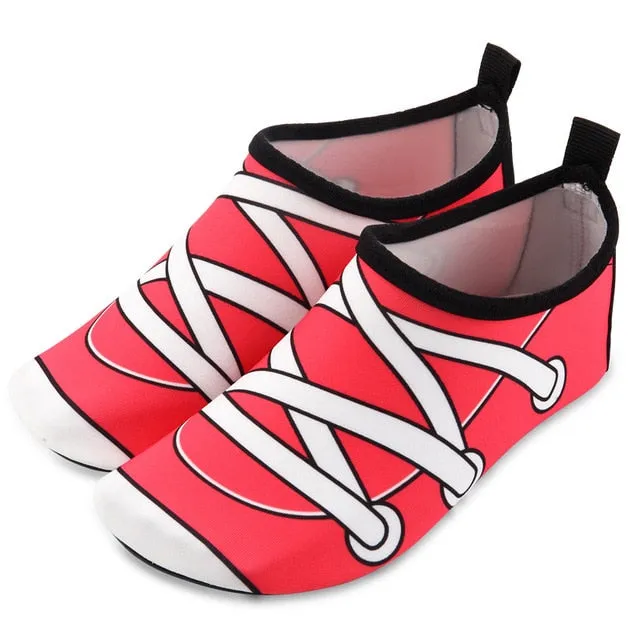 Skin-friendly Cartoon Print Soft Rubber Toddler Shoes For Beach Swim