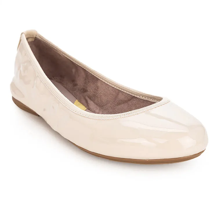 SOPHIA Ballet Flat Shoes - Beige Patent