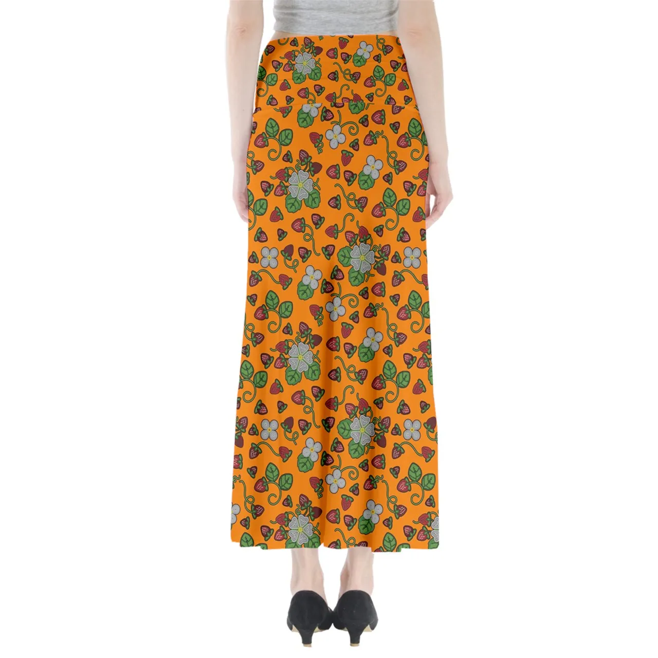 Strawberry Dreams Carrot Full Length Maxi Skirt