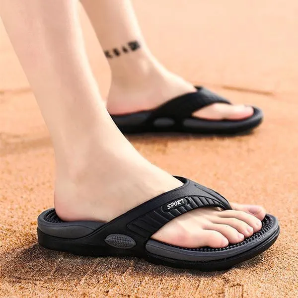 Summer casual breathable massage flip flops for men