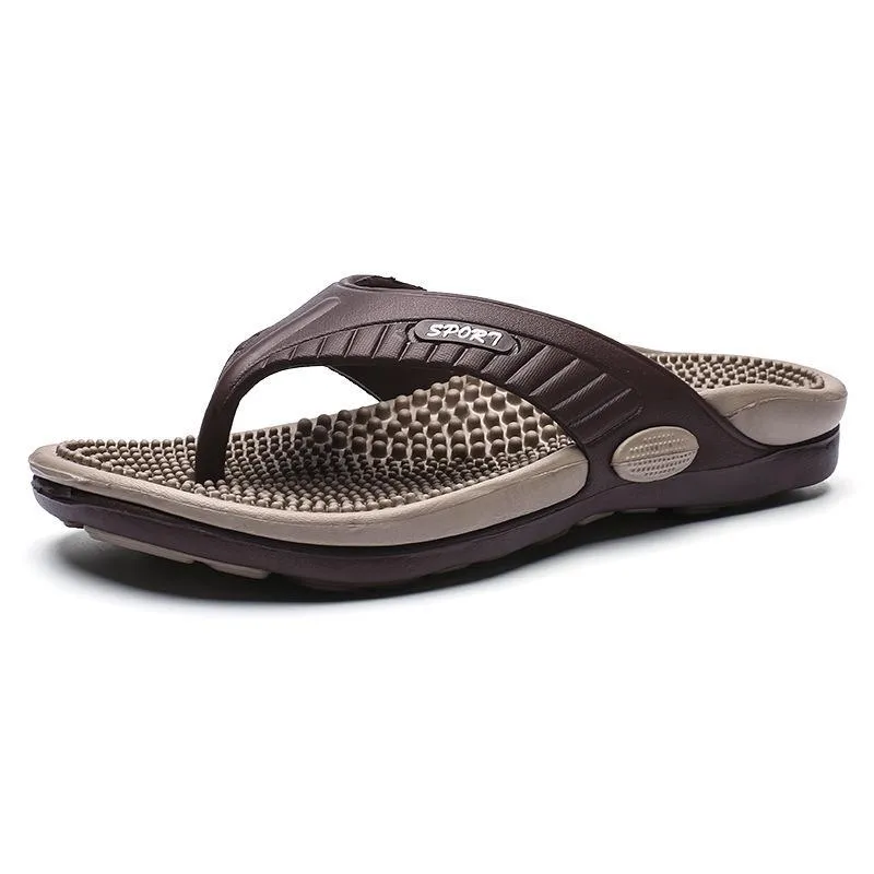 Summer casual breathable massage flip flops for men