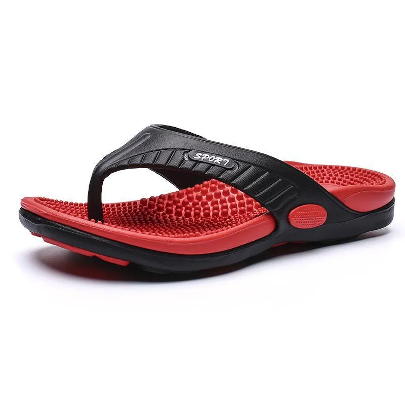 Summer casual breathable massage flip flops for men