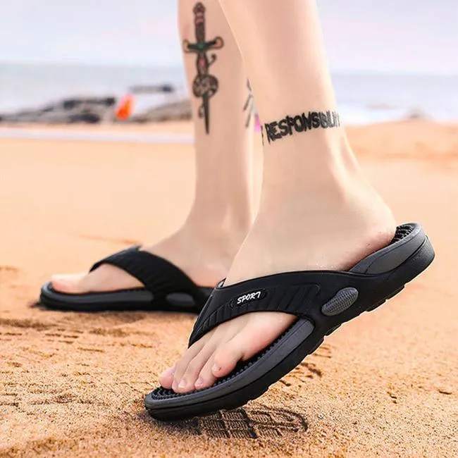 Summer casual breathable massage flip flops for men