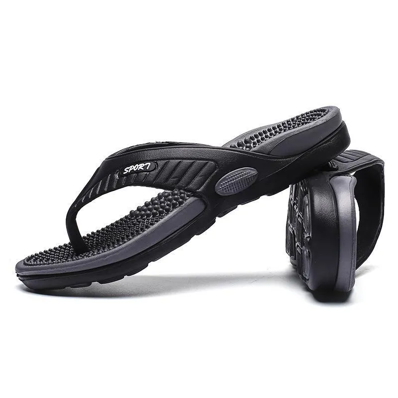 Summer casual breathable massage flip flops for men