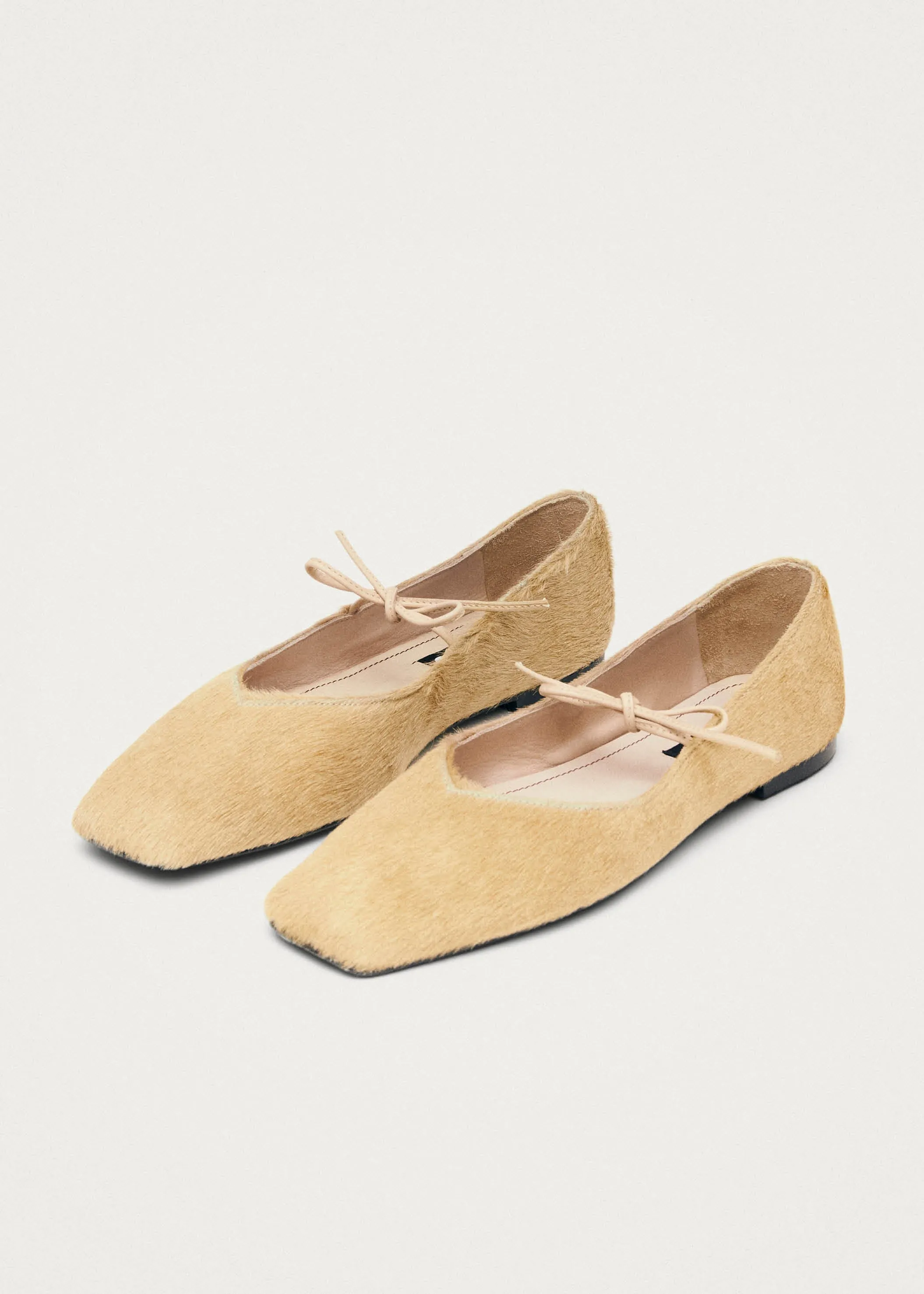 Sway Soft Beige Leather Ballet Flats