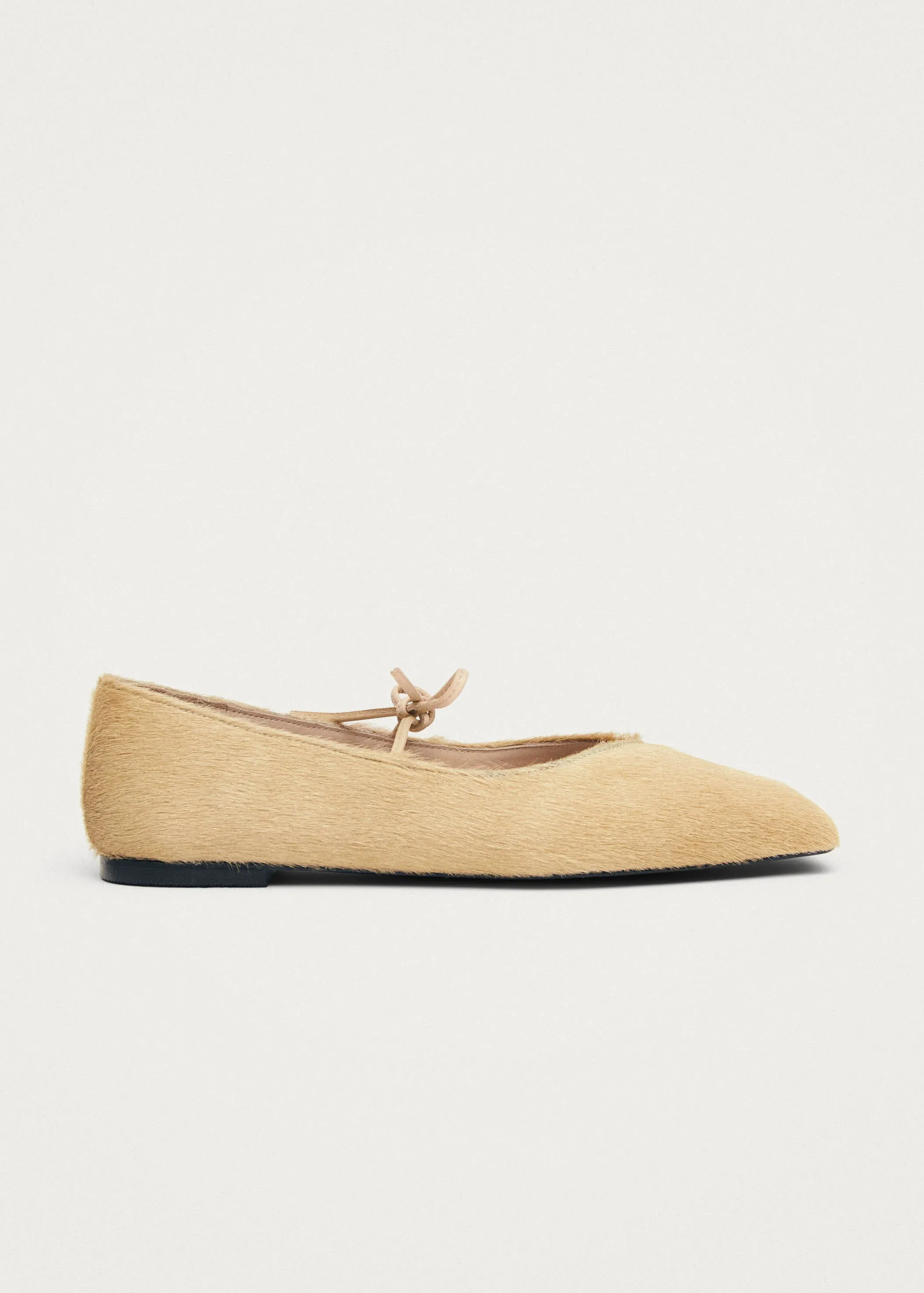 Sway Soft Beige Leather Ballet Flats