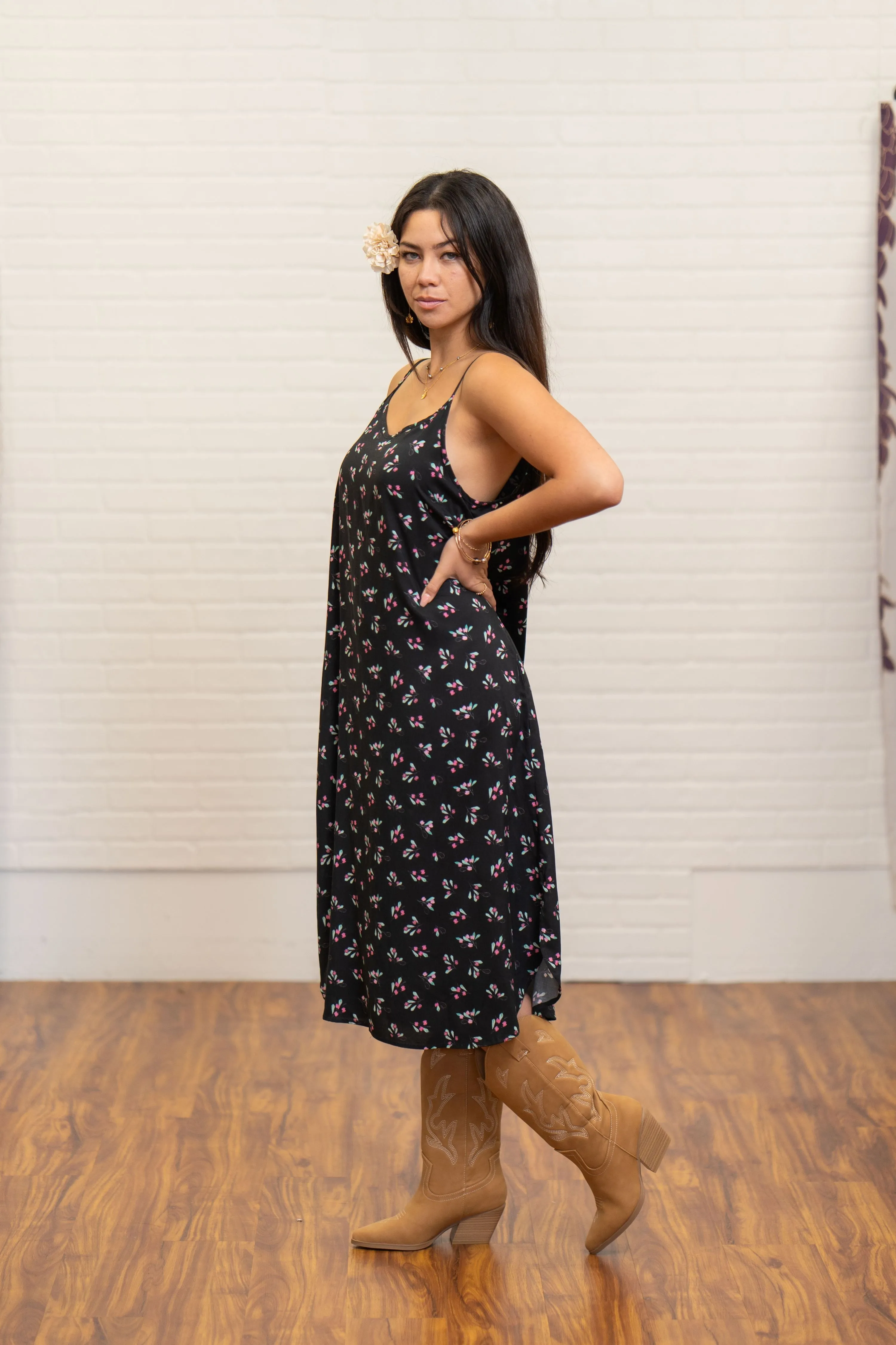 Tea Dress - ʻAʻaliʻi  Black ALL SALES FINAL