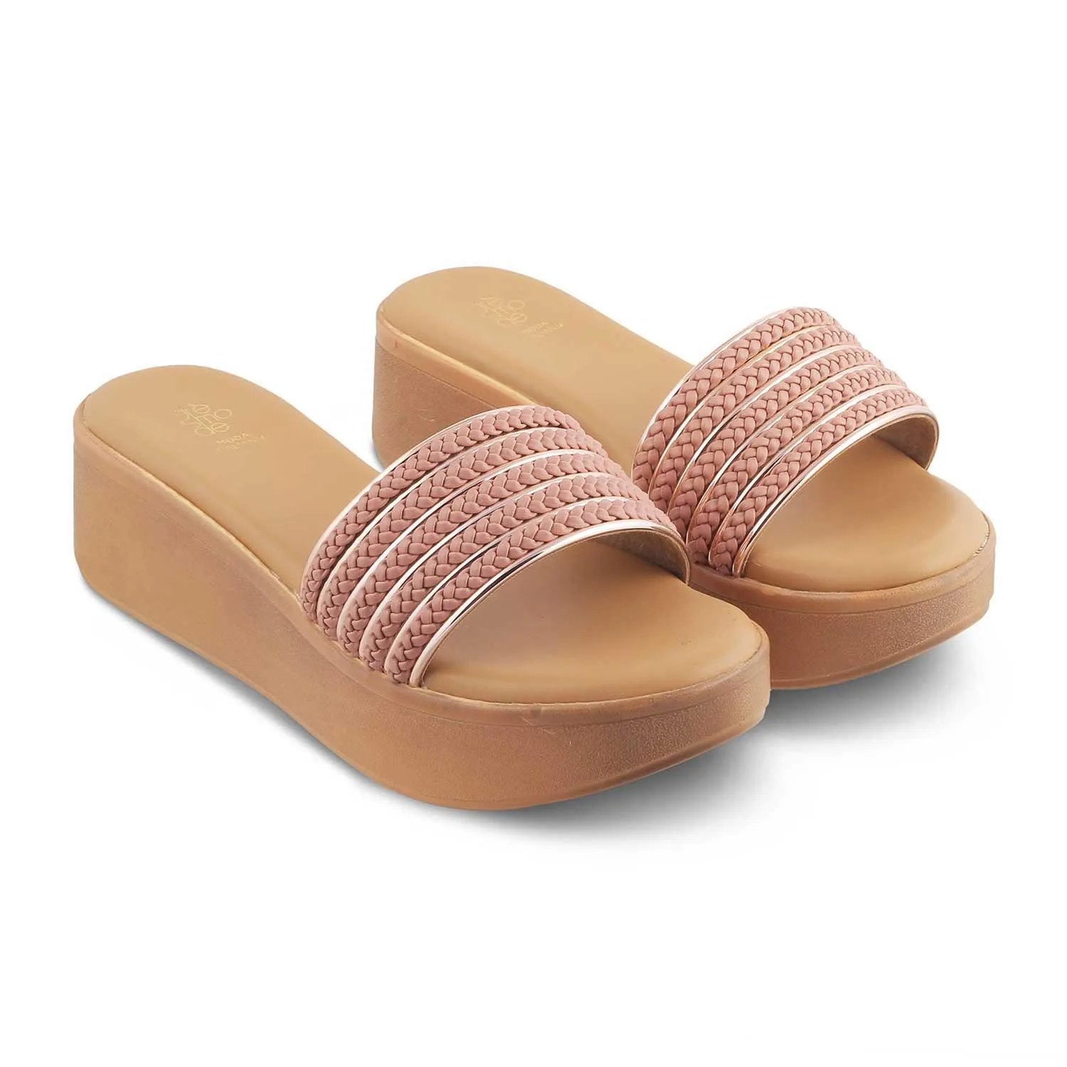 The Andiamo Pink Women's Platform Wedge Sandals Tresmode