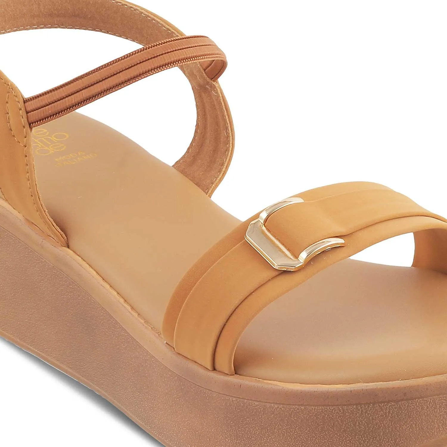 The Caen Beige Women's Platform Wedge Sandals Tresmode